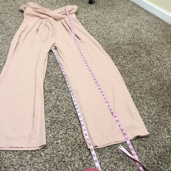 Jill Stuart Eastside Jumpsuit Size 10 Blush Pink Pleated Wide Leg Strapless - Picture 8 of 9